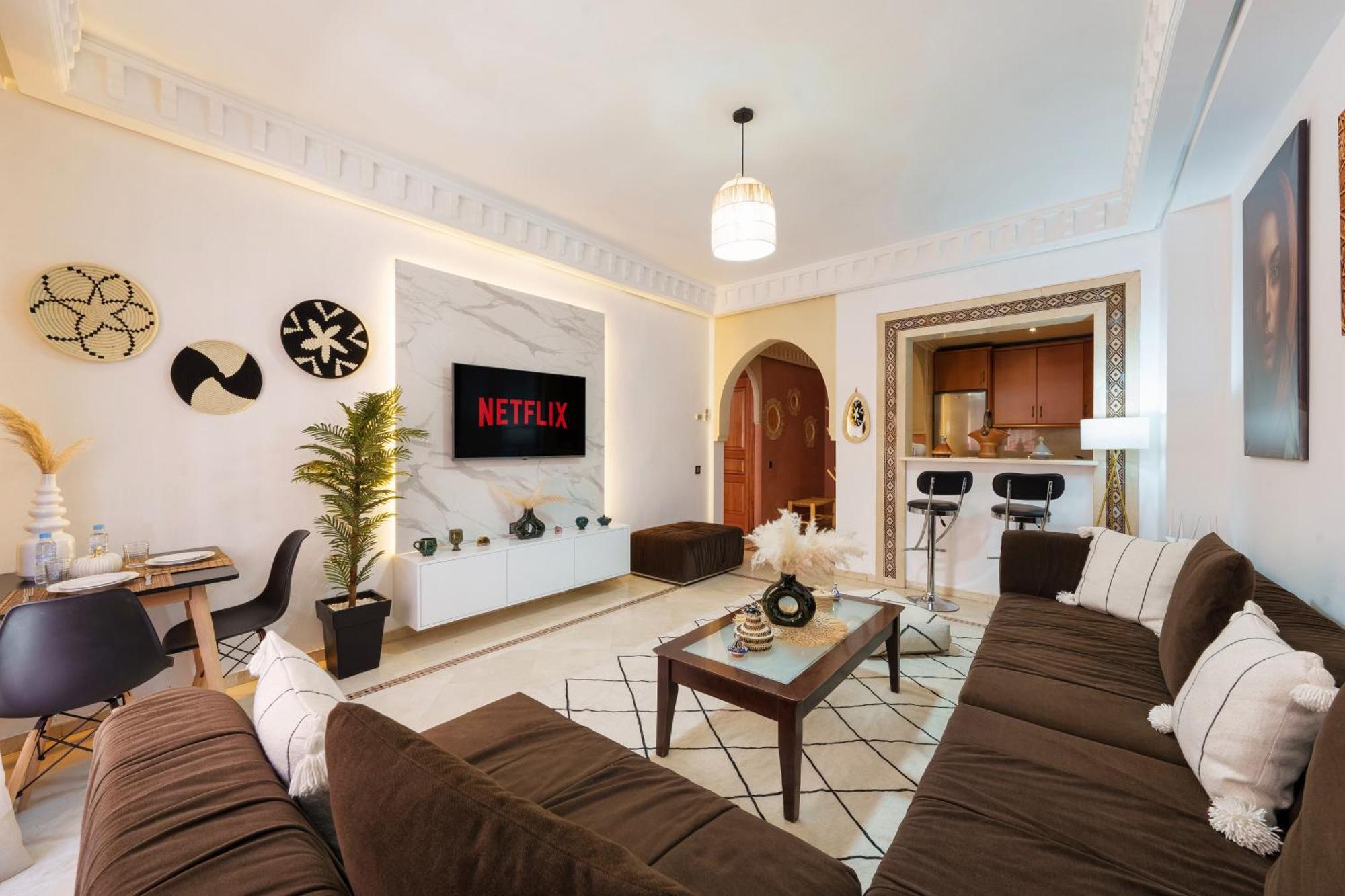 Appartement Chic Gueliz Plaza Avec Vue Marrakesh Exterior foto