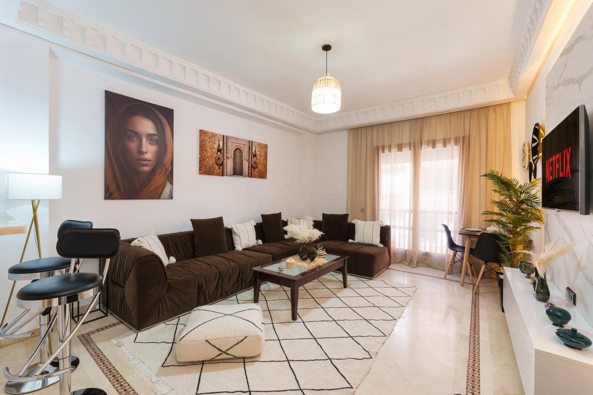 Appartement Chic Gueliz Plaza Avec Vue Marrakesh Exterior foto
